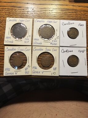 Mixed Canadian Large Cent and Small Cent Coin, 1884 To 1948